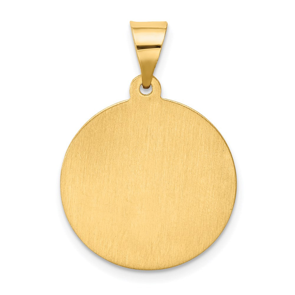 14k Yellow Gold 18.75 mm Hollow Polished/Satin Round St. Magdalena Medal (1.47 grams)
