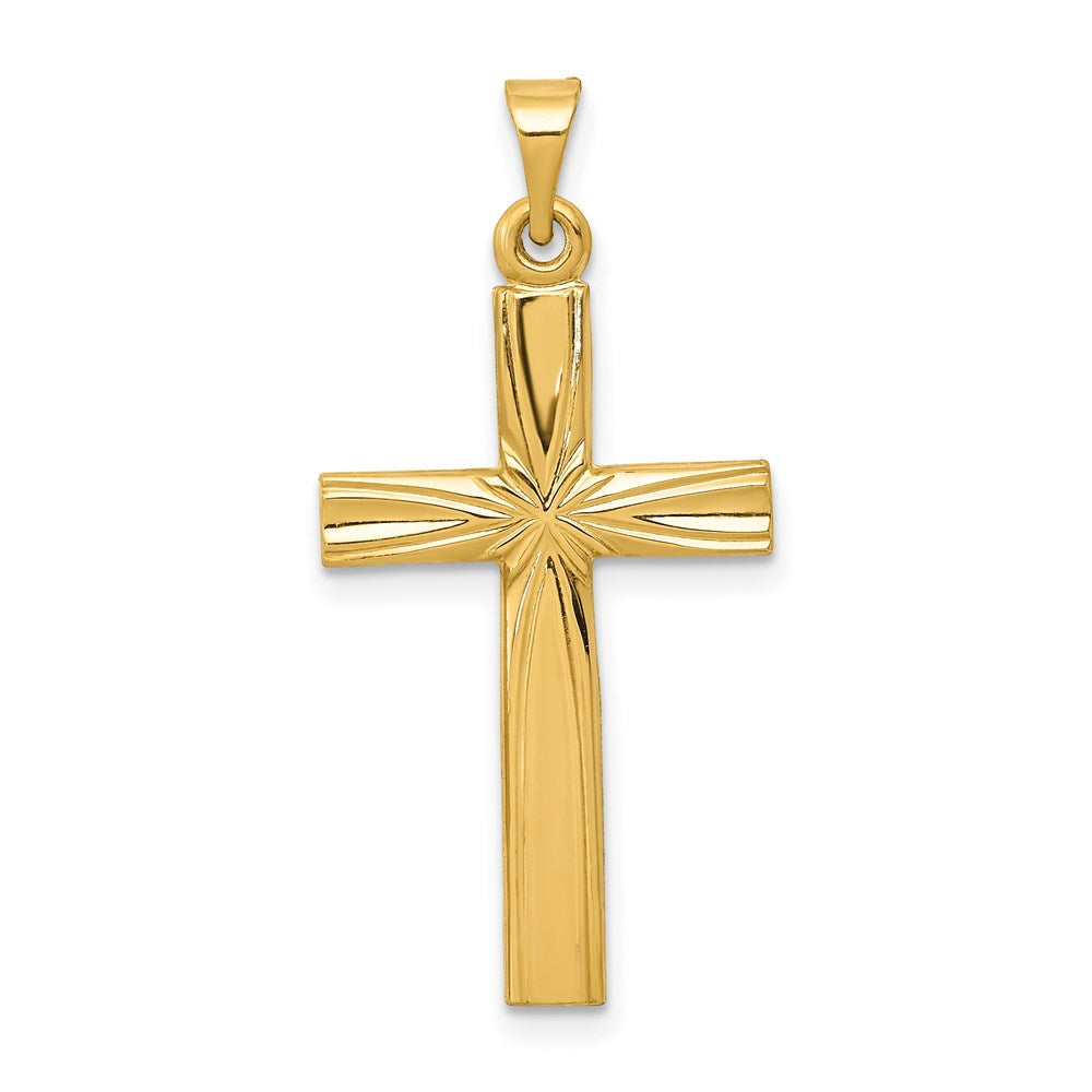 14k Yellow Gold 15.5 mm Polished Latin Cross Pendant (0.58 grams)