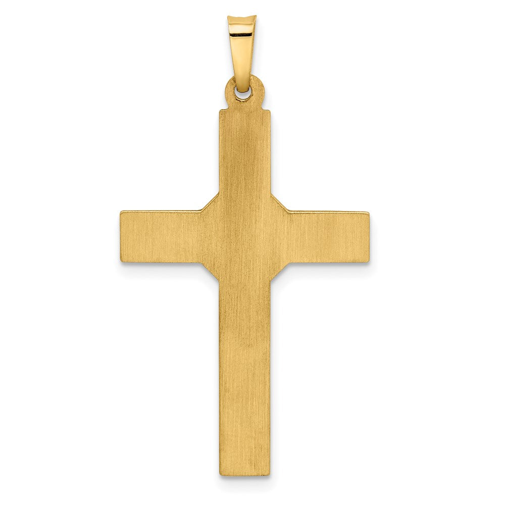 14k Two-tone 19 mm Hollow Polished Center X Crucifix (1.26 grams)
