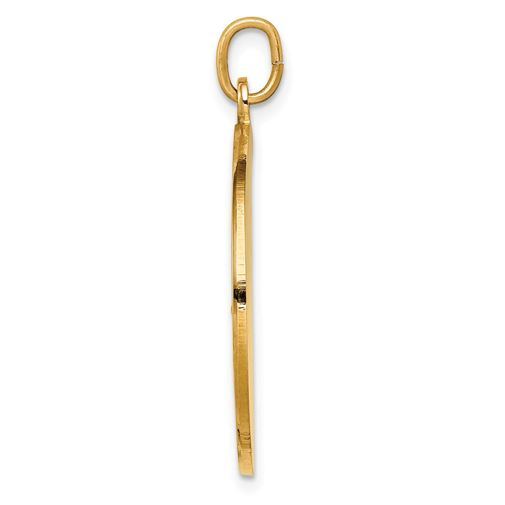14k Yellow Gold 24.5 mm Solid Polished/Satin Large Round St. Christopher Medal (5.59 grams)
