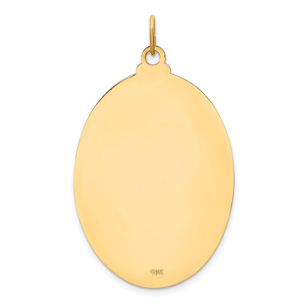 14k Yellow Gold 25 mm Solid Polished/Satin Beaded Edge St. Christopher Medal (8.61 grams)