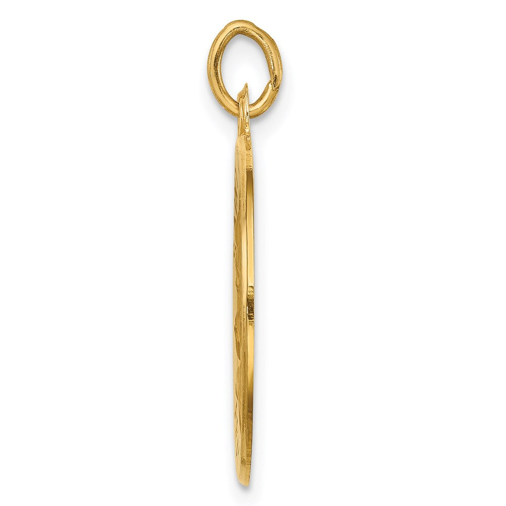 14k Yellow Gold 19 mm Solid Polished/Satin Small Round St. Joseph Medal (1.95 grams)