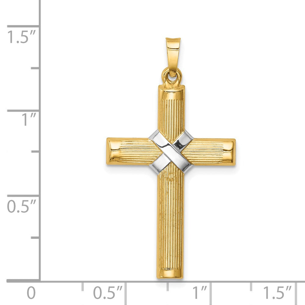 14k Yellow & Rhodium 19.5 mm Center X Cross (1.07 grams)