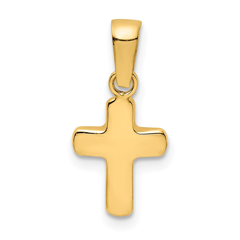 14k Yellow Gold 9 mm Polished Hollow Latin Cross Pendant (0.45 grams)