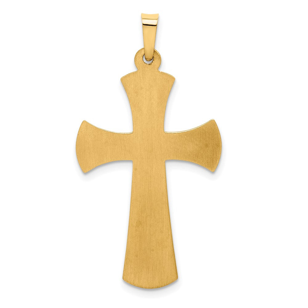 14k Yellow & Rhodium 18.7 mm Beaded Edge Cross (1.24 grams)
