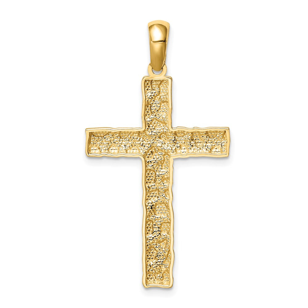 14k Yellow Gold 20.5 mm Nugget Cross Pendant (1.62 grams)