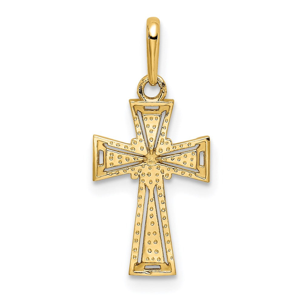 14k Yellow Gold 9.5 mm D/C Cross Pendant (0.56 grams)