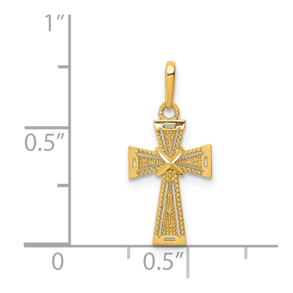 14k Yellow Gold 9.5 mm D/C Cross Pendant (0.56 grams)