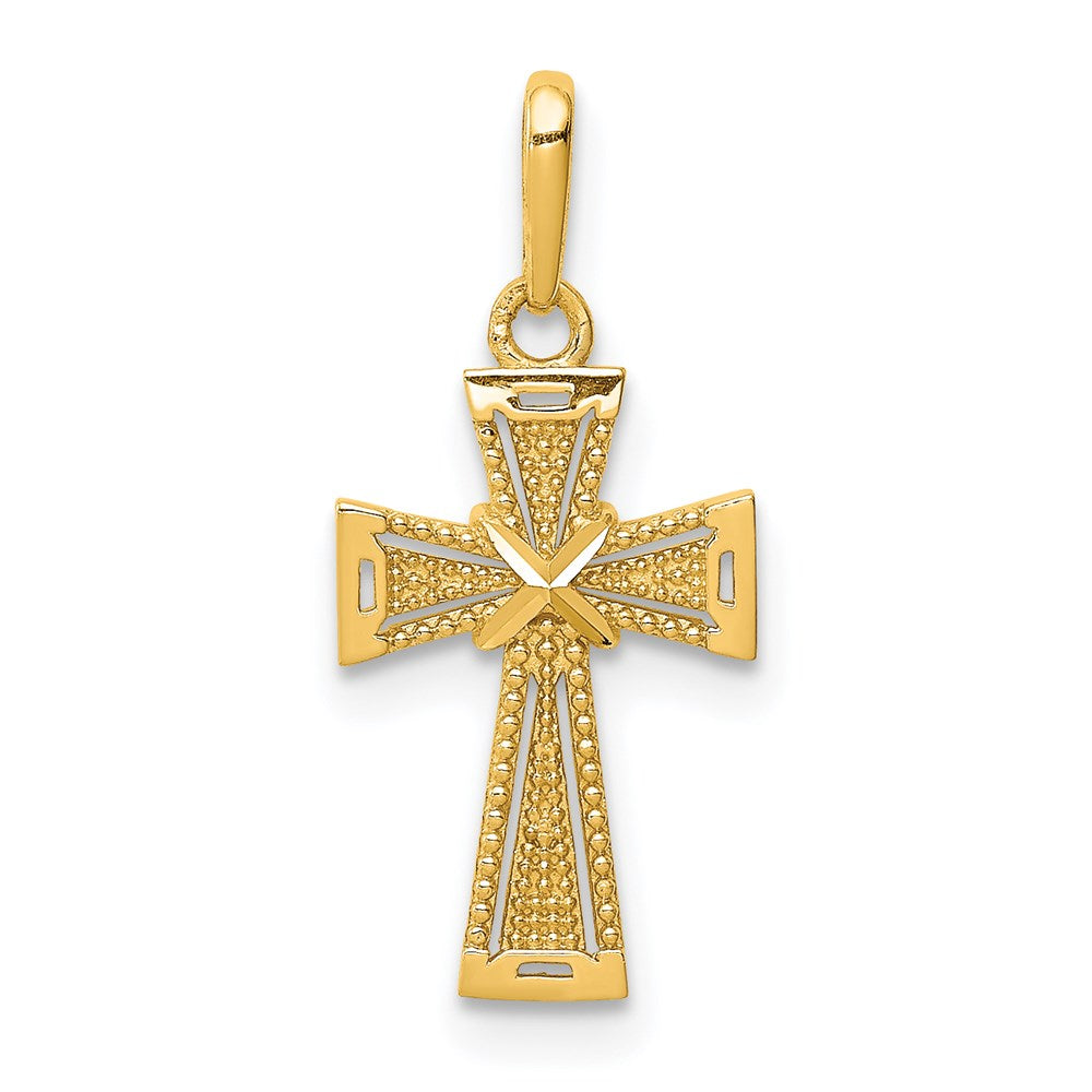 14k Yellow Gold 9.5 mm D/C Cross Pendant (0.56 grams)