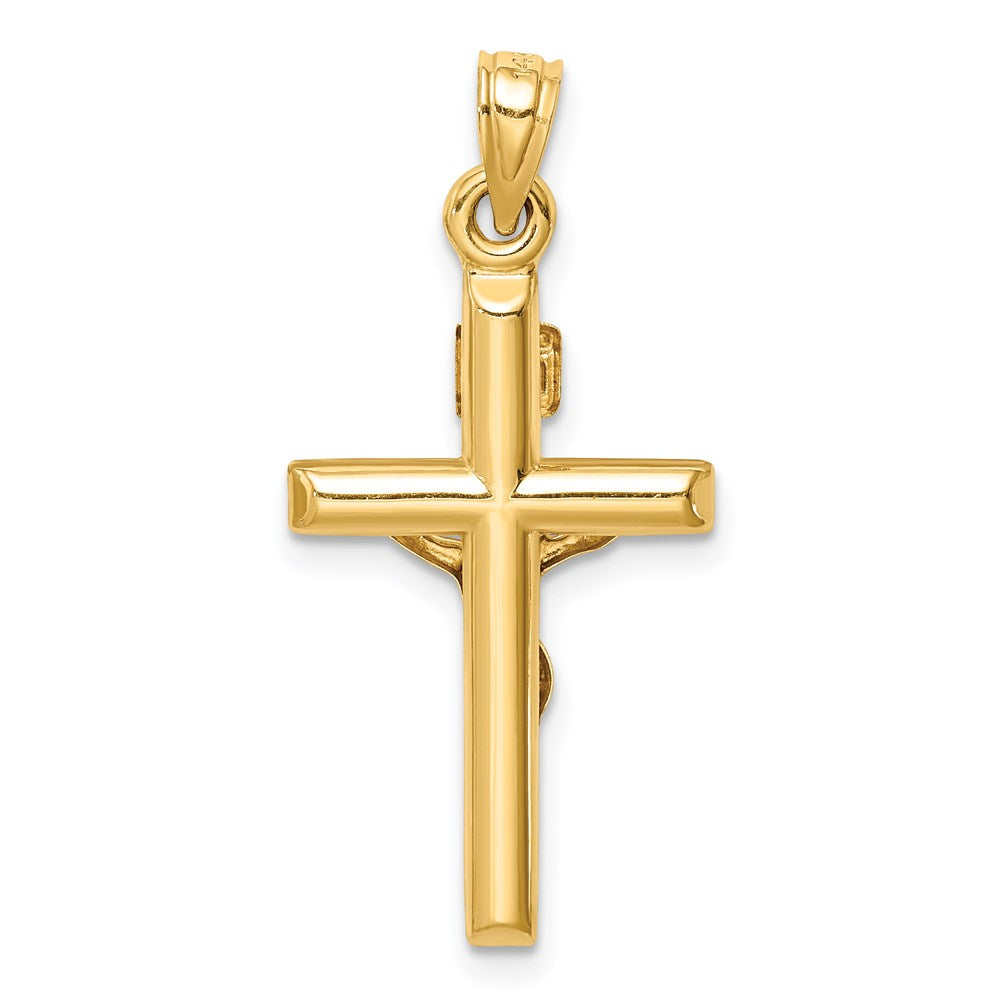 14k Yellow Gold 15 mm Hollow Crucifix Pendant (0.83 grams)