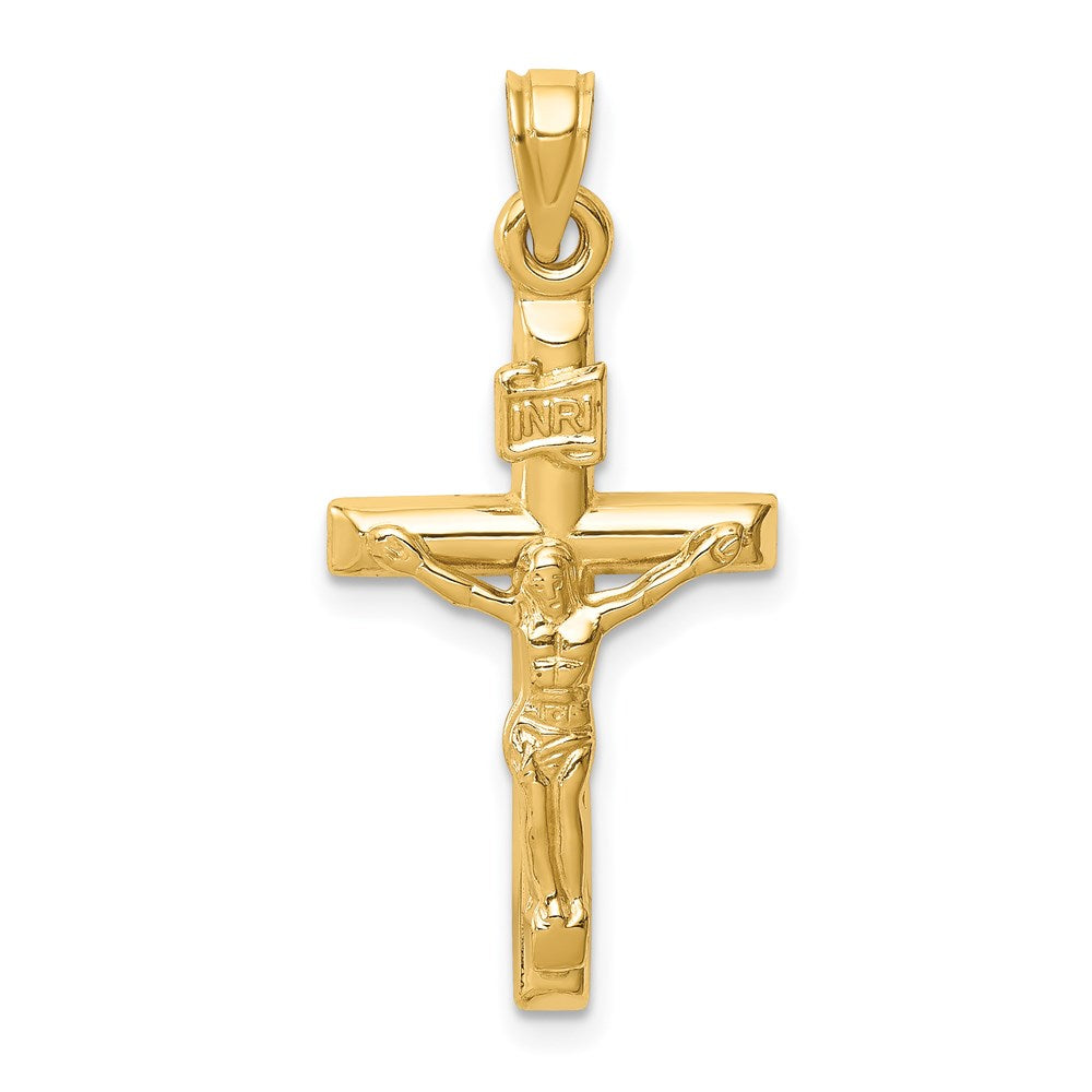 14k Yellow Gold 15 mm Hollow Crucifix Pendant (0.83 grams)
