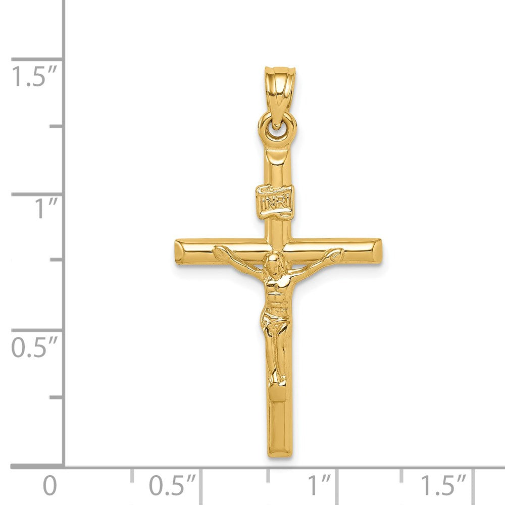 14k Yellow Gold 20 mm Hollow Crucifix Pendant (1.06 grams)