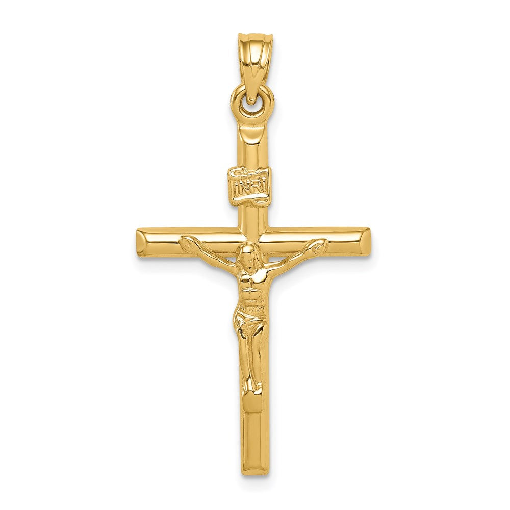 14k Yellow Gold 20 mm Hollow Crucifix Pendant (1.06 grams)