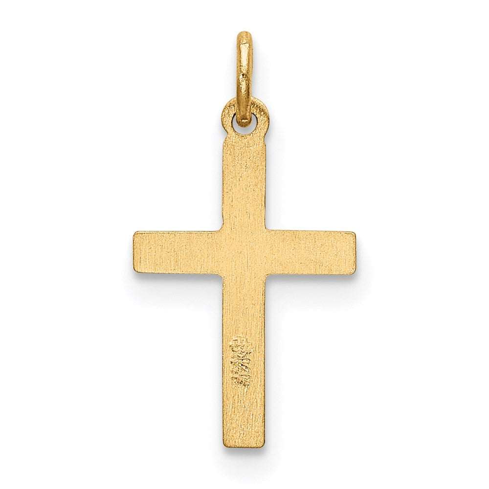 14k Yellow Gold 10 mm Heart Cross Charm (0.44 grams)