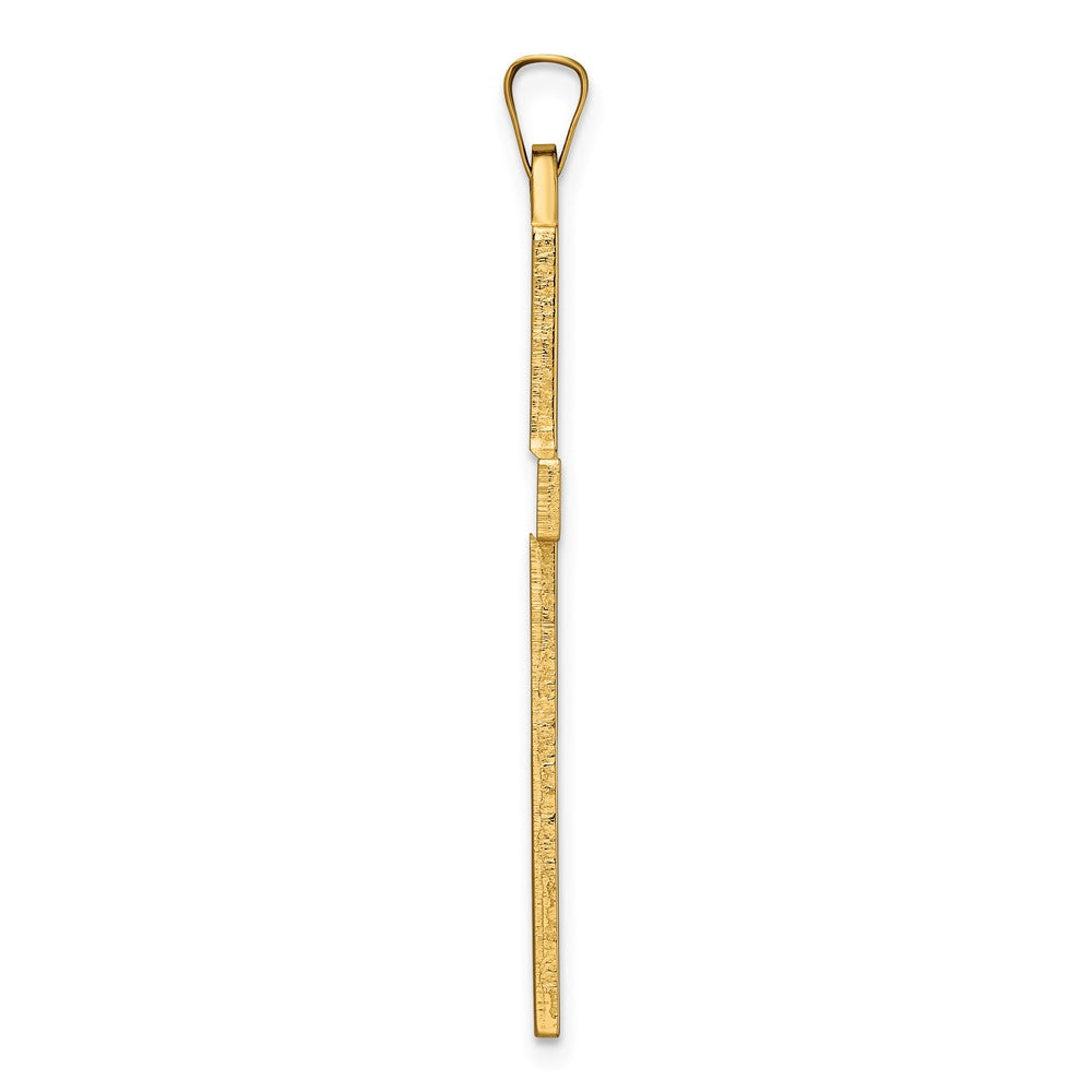 14k Yellow Gold 23.15 mm Polished Solid Cross Pendant (1.55 grams)