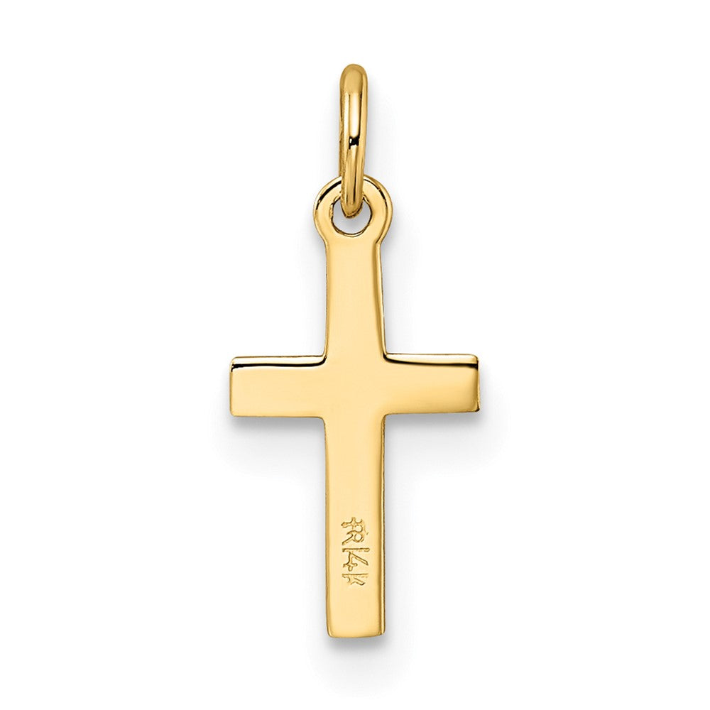 14k Yellow Gold 6.5 mm Polished Solid Cross Pendant (0.12 grams)