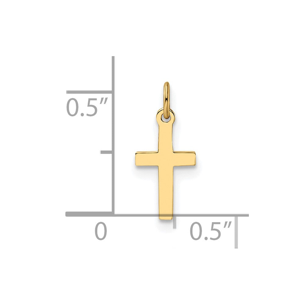 14k Yellow Gold 6.5 mm Polished Solid Cross Pendant (0.12 grams)