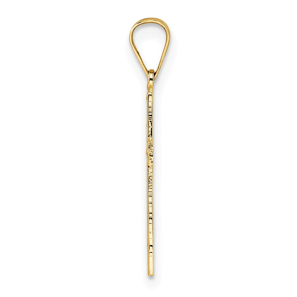 14k Yellow Gold 11.34 mm Polished Solid Cross Pendant (0.36 grams)