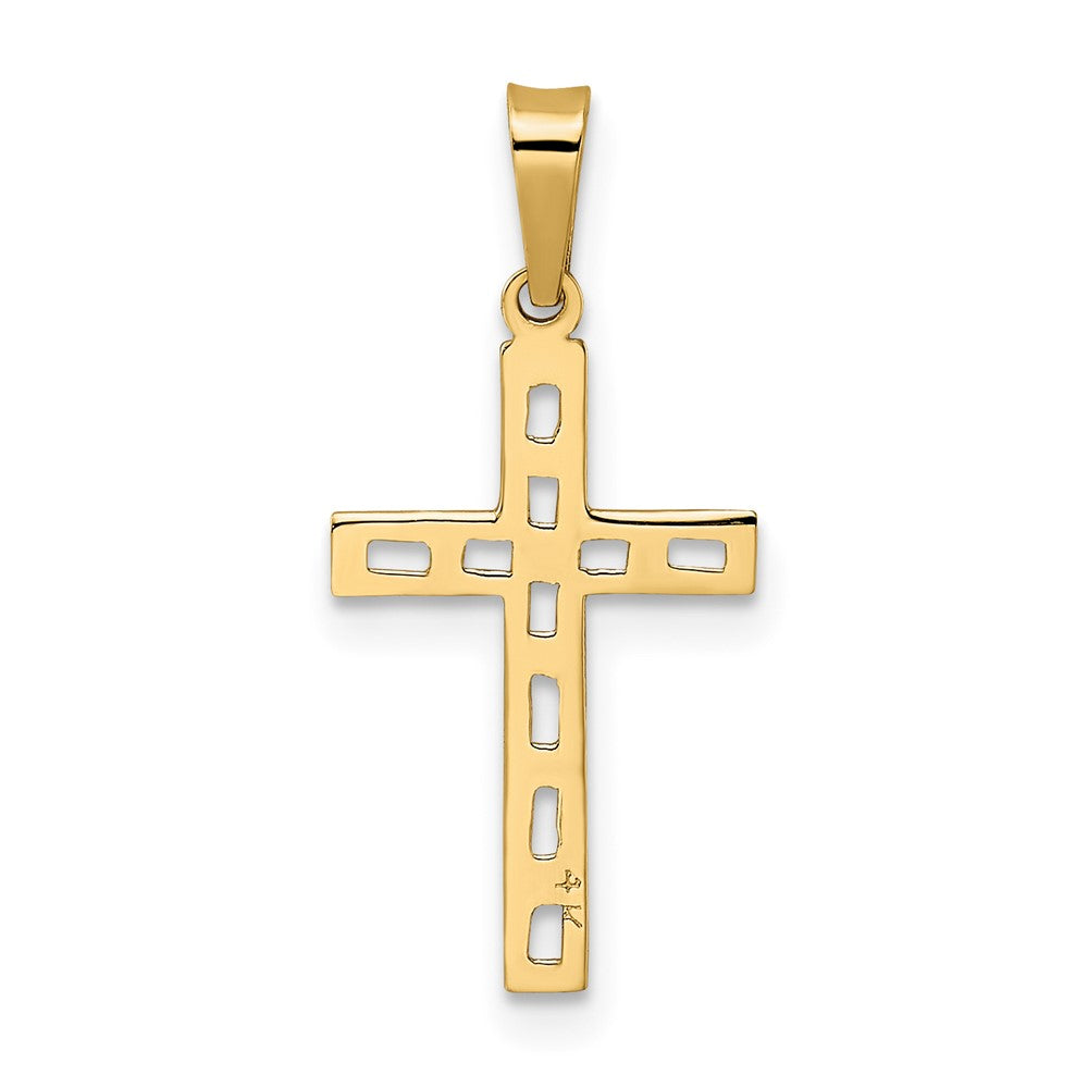 14k Yellow Gold 11.34 mm Polished Solid Cross Pendant (0.36 grams)