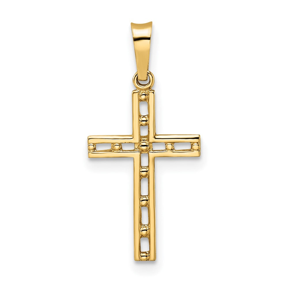 14k Yellow Gold 11.34 mm Polished Solid Cross Pendant (0.36 grams)
