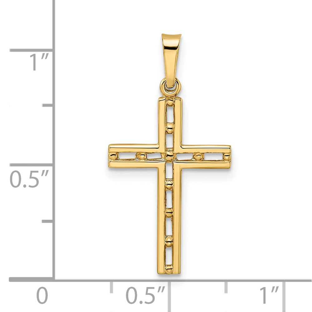 14k Yellow Gold 13.83 mm Polished Solid Cross Pendant (0.55 grams)