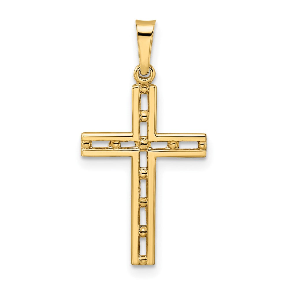 14k Yellow Gold 13.83 mm Polished Solid Cross Pendant (0.55 grams)