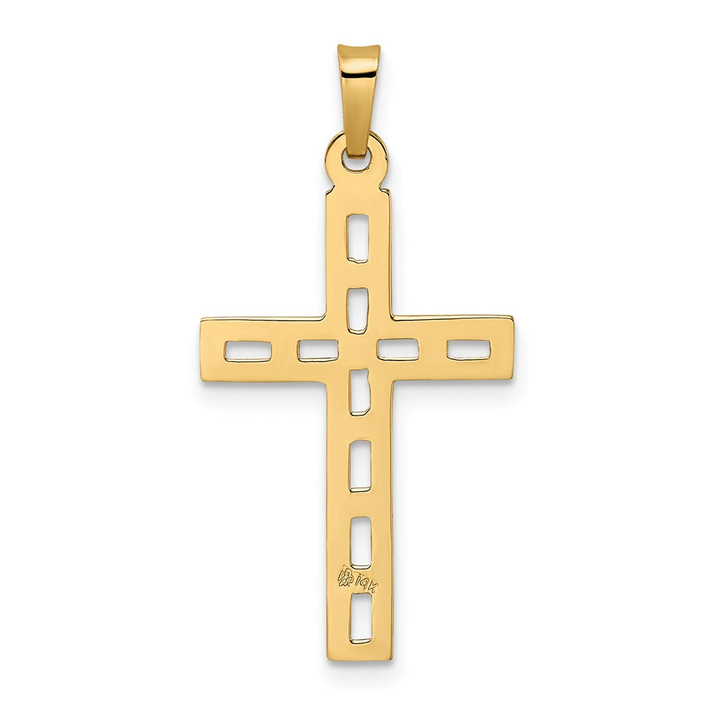14k Yellow Gold 16.68 mm Polished Solid Cross Pendant (0.89 grams)