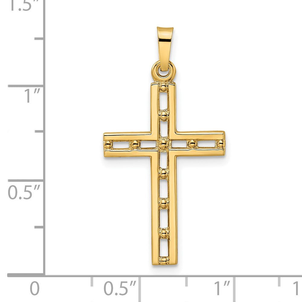 14k Yellow Gold 16.68 mm Polished Solid Cross Pendant (0.89 grams)