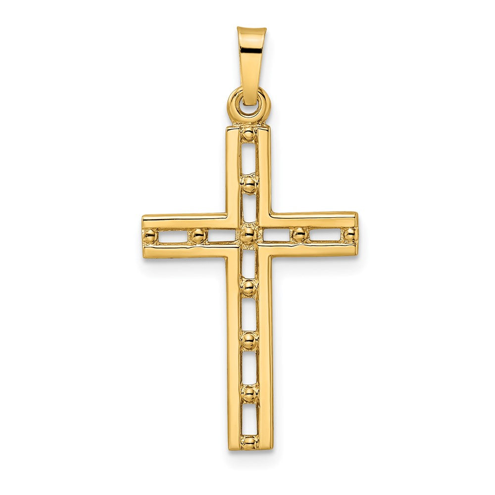 14k Yellow Gold 16.68 mm Polished Solid Cross Pendant (0.89 grams)