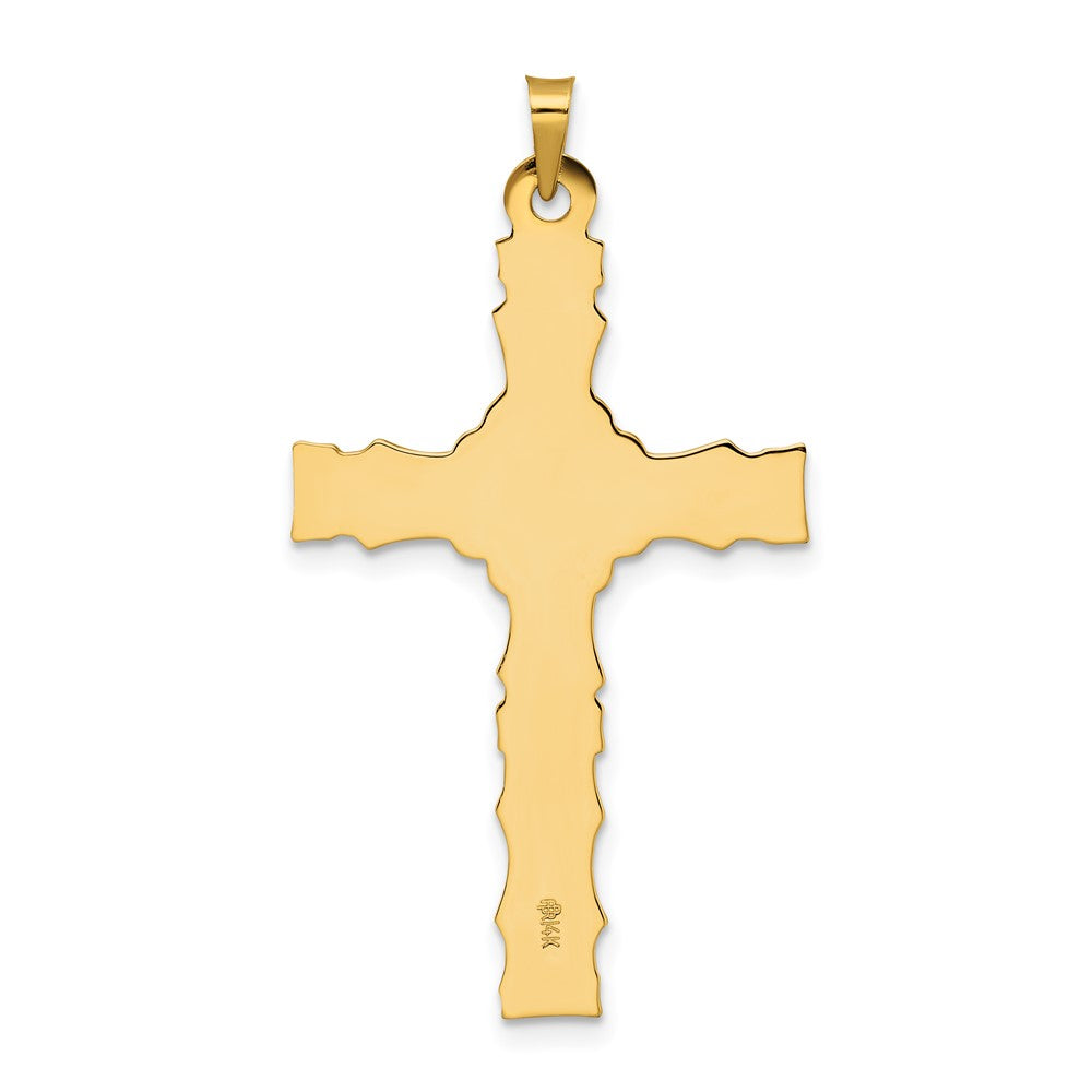 14k Yellow Gold 23.4 mm Polished Solid Fancy Design Cross Pendant (3.1 grams)