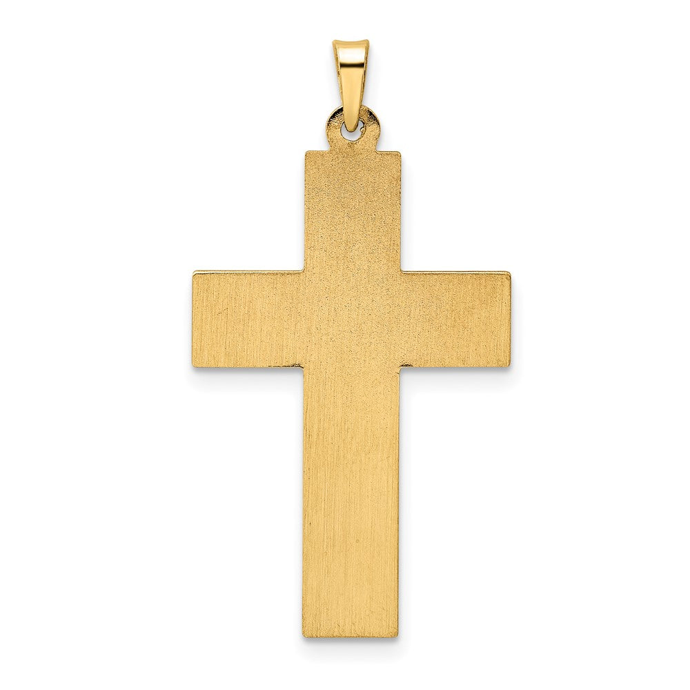 14k Two-tone 19.4 mm Polished Hollow Woven Double Cross Pendant (1.54 grams)