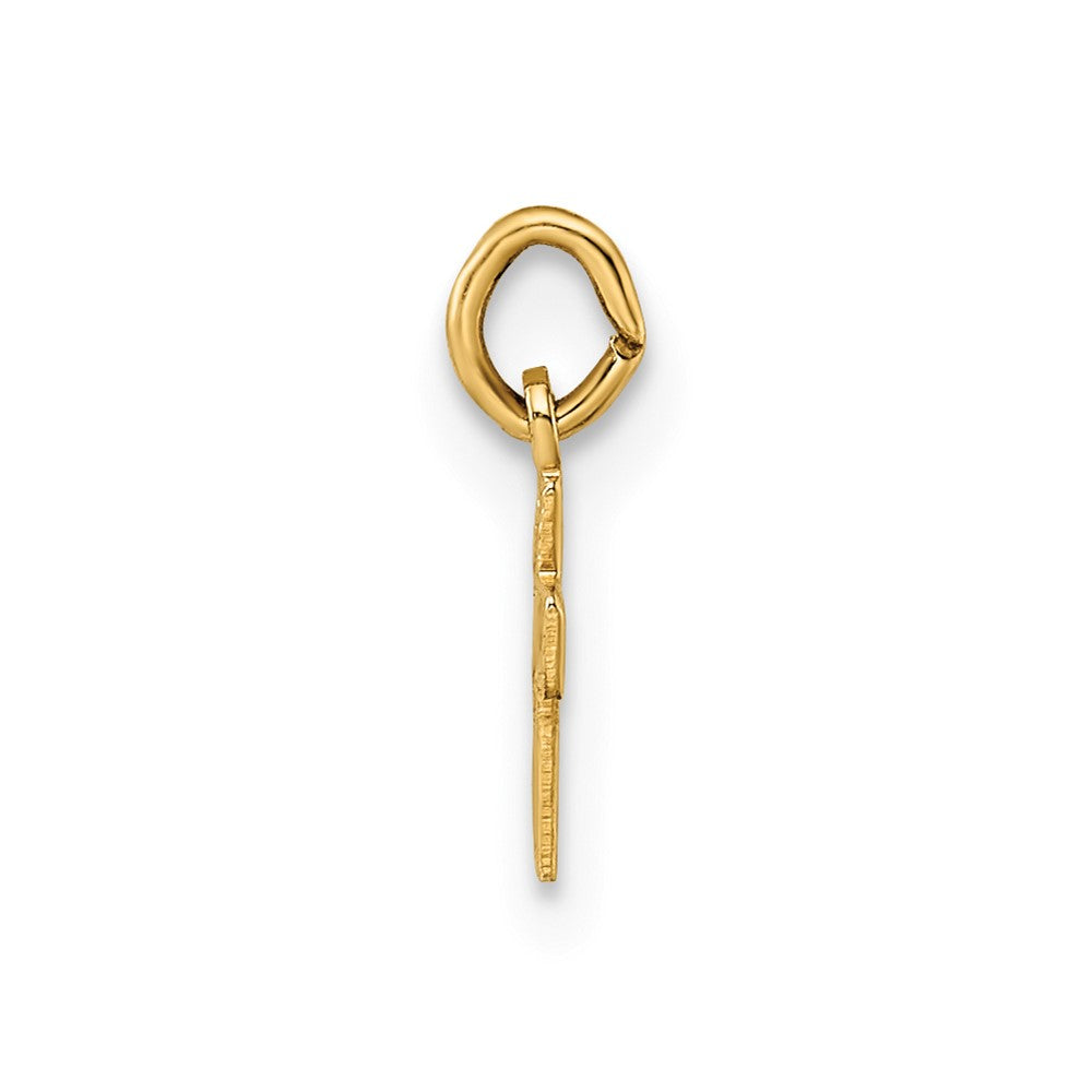 14k Yellow Gold 4.9 mm Polished Solid Tiny Heart Cross Pendant (0.12 grams)