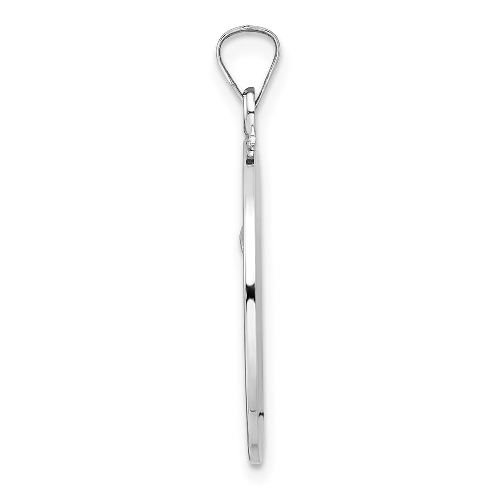 14k White Gold 21.8 mm Polished St Anthony Solid Medal Pendant (3.02 grams)