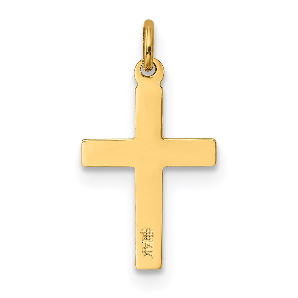 14k Yellow Gold 10 mm Floral Cross Charm (0.27 grams)