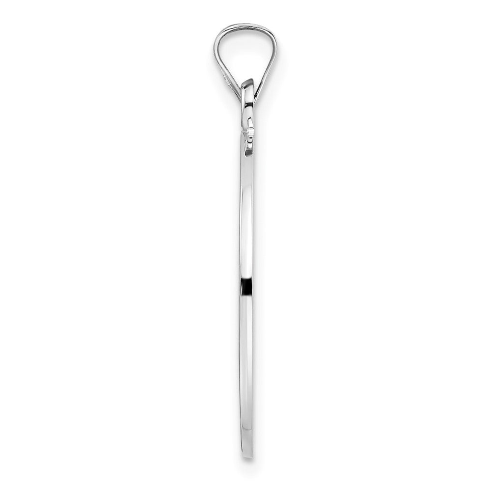 14k White Gold 21.8 mm Polished Saint Joseph Solid Medal Pendant (7.03 grams)