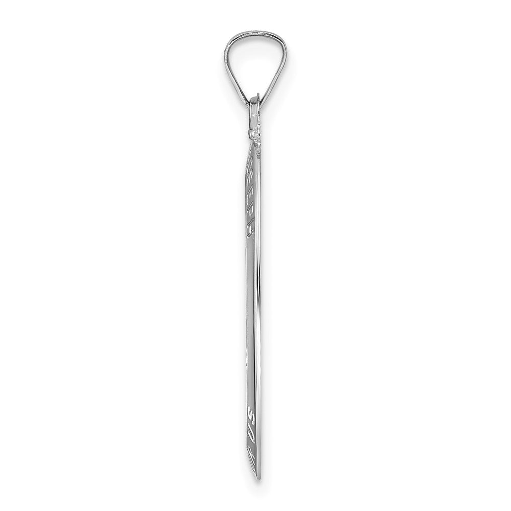 14k White Gold 16 mm Polished Saint Joseph Oval Solid Medal Pendant (2.49 grams)