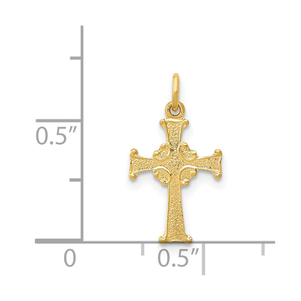 14k Yellow Gold 10 mm Celtic Cross Charm (0.22 grams)