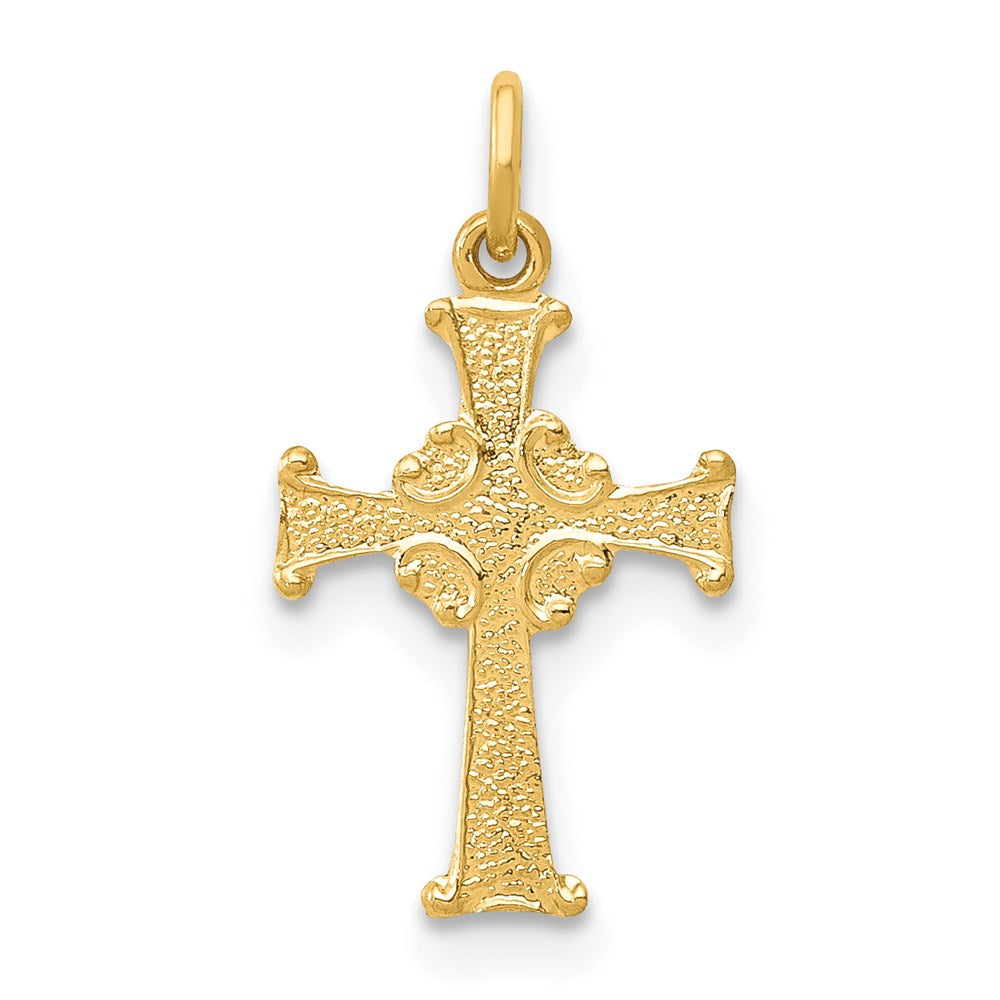14k Yellow Gold 10 mm Celtic Cross Charm (0.22 grams)