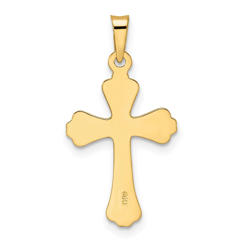 14k Yellow Gold 13.53 mm Polished Solid Fancy Design Cross Pendant (0.86 grams)