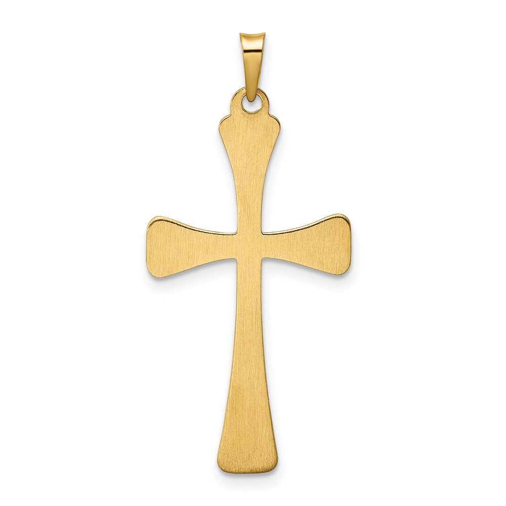 14k Yellow Gold 17.24 mm Polished Hollow Cross Pendant (0.76 grams)