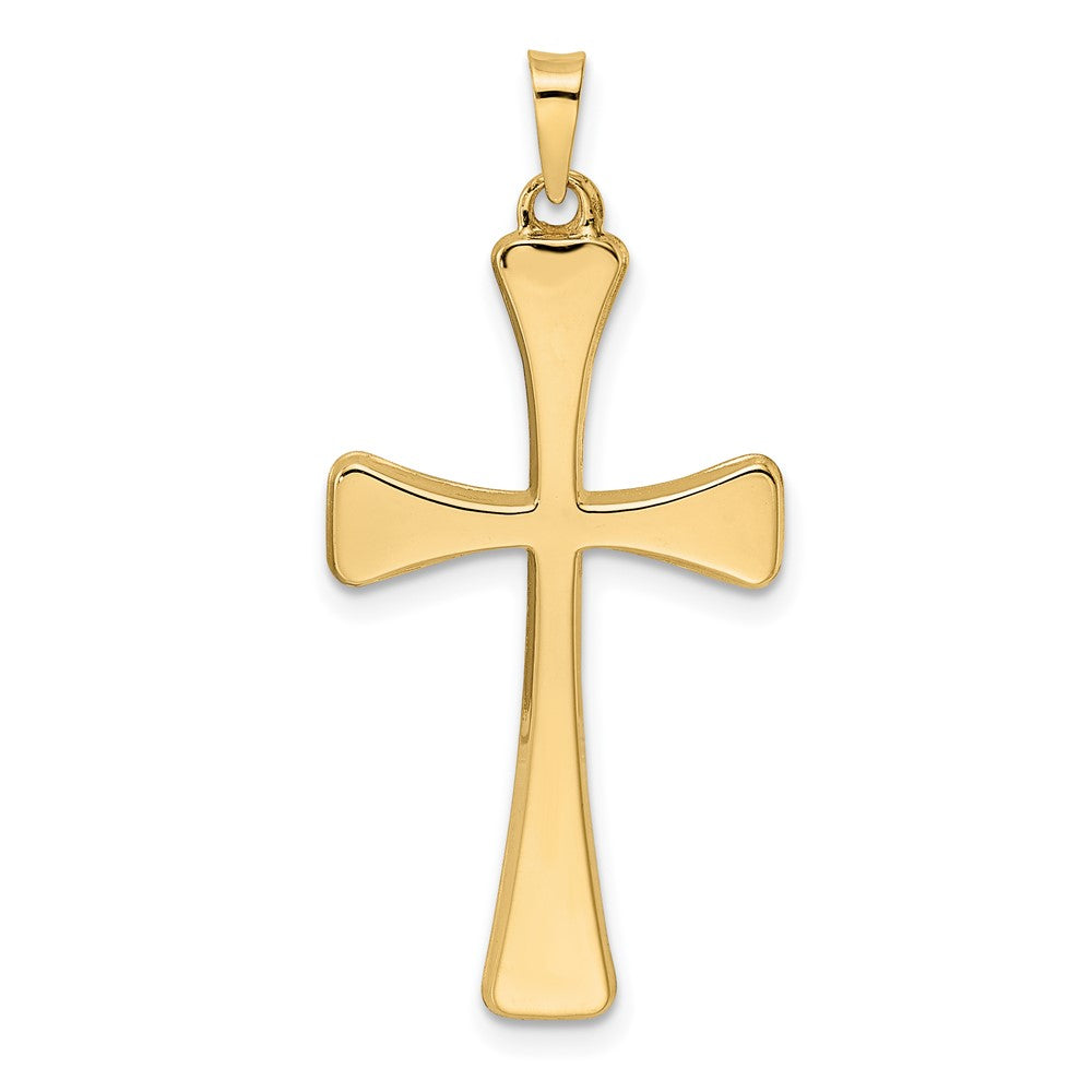 14k Yellow Gold 17.24 mm Polished Hollow Cross Pendant (0.76 grams)