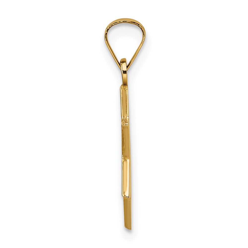 14k Rose Gold 15.65 mm Rose Polished Solid Star of David Pendant (0.99 grams)