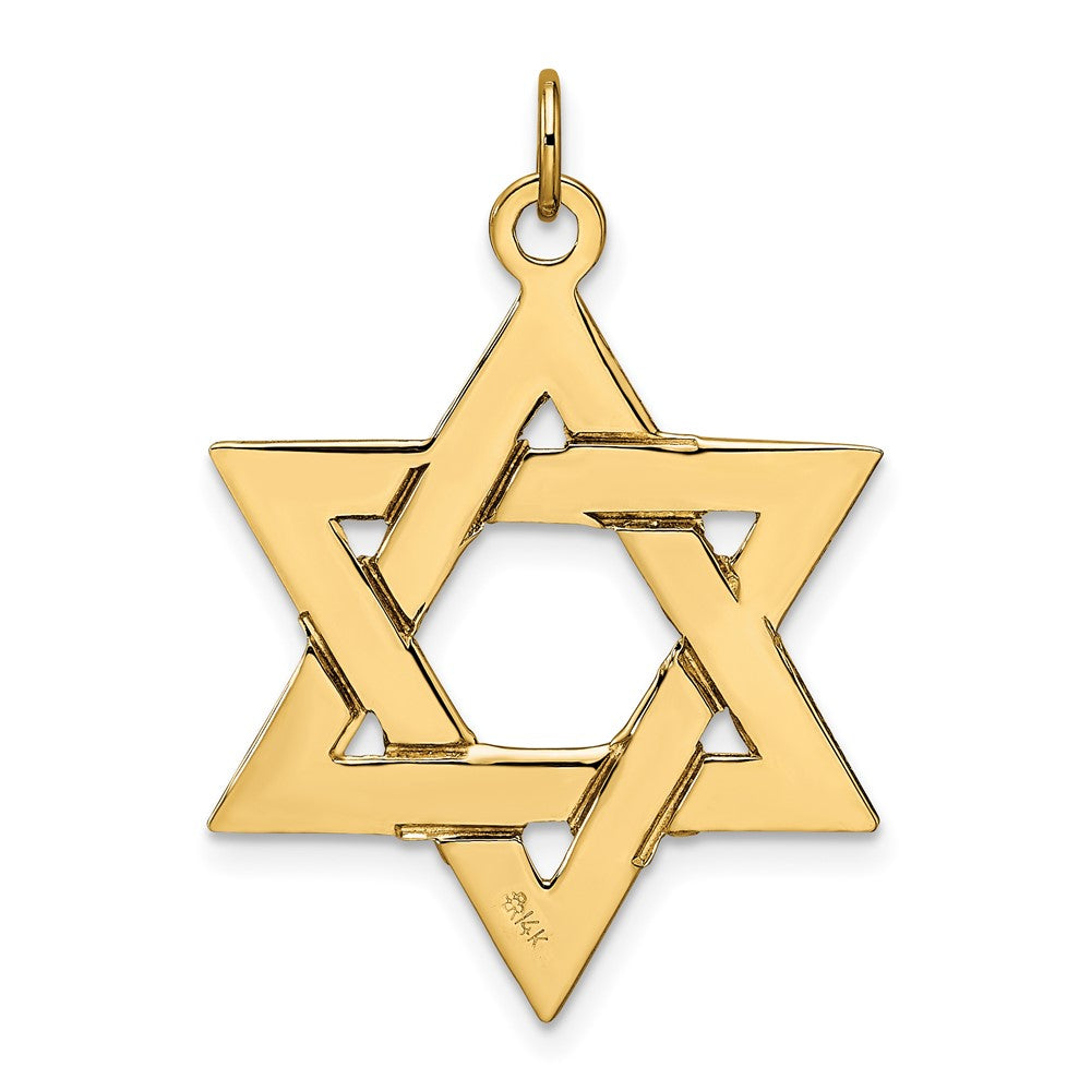 14k Yellow Gold 26.45 mm Polished Solid Star of David Pendant (2.26 grams)