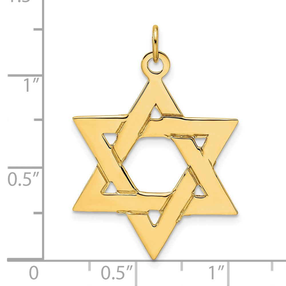 14k Yellow Gold 26.45 mm Polished Solid Star of David Pendant (2.26 grams)