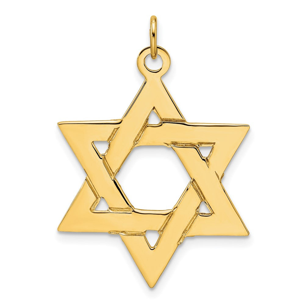 14k Yellow Gold 26.45 mm Polished Solid Star of David Pendant (2.26 grams)