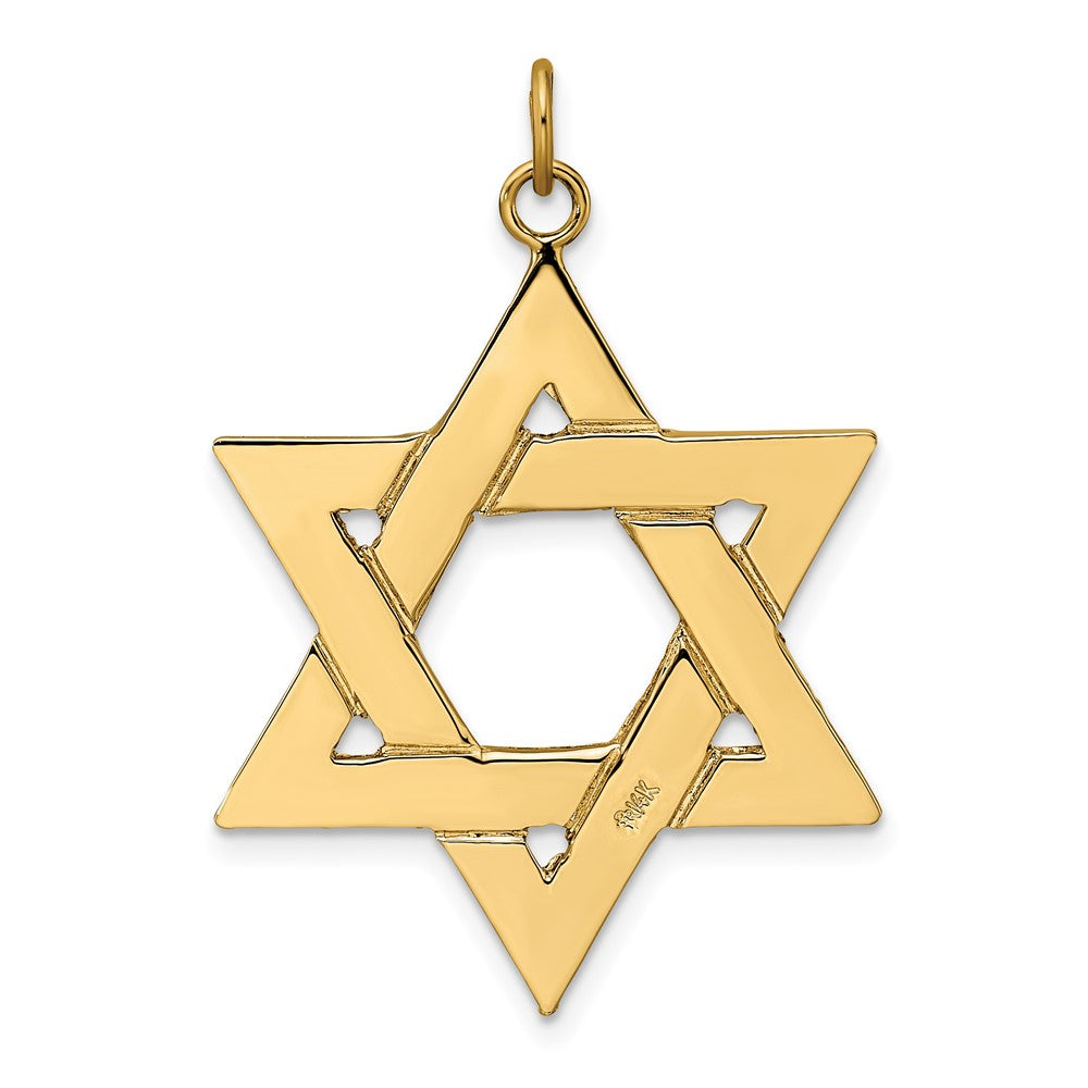 14k Yellow Gold 29.7 mm Polished Solid Star of David Pendant (3.33 grams)