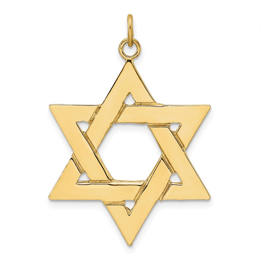 14k Yellow Gold 29.7 mm Polished Solid Star of David Pendant (3.33 grams)