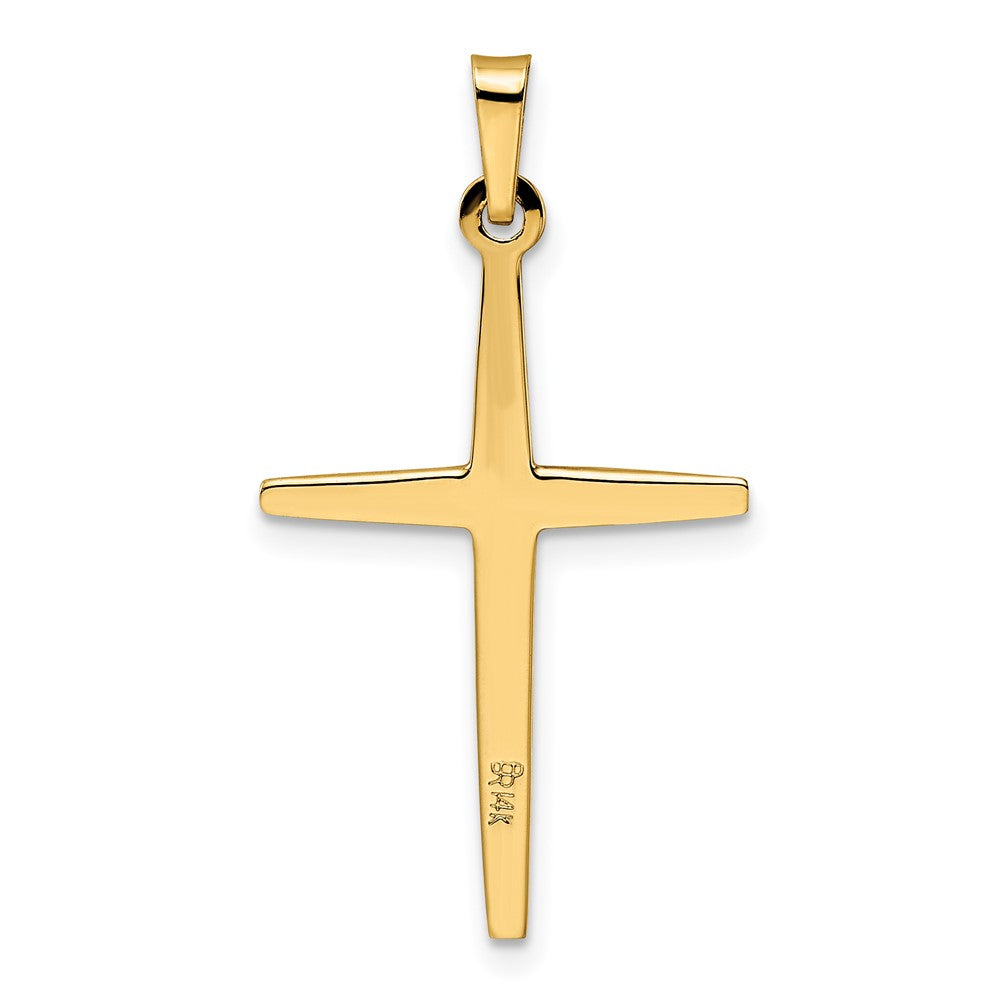 14k Two-tone 17.9 mm Polished Solid Diamond Shape Center Cross Pendant (1.54 grams)