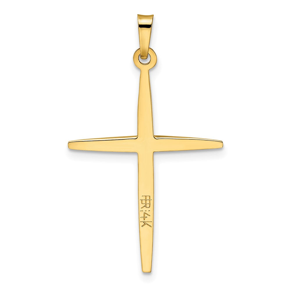 14k Two-tone 21.1 mm Polished Solid Double Cross Pendant (1.86 grams)