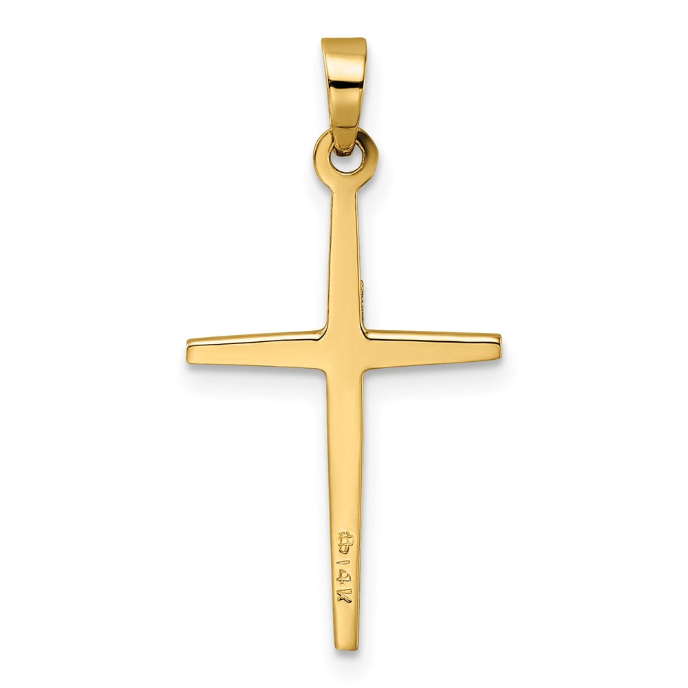 14k Two-tone 14.5 mm Polished Solid Double Cross Pendant (1.23 grams)